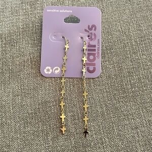 Claire’s Gold Cross Dangling Earrings